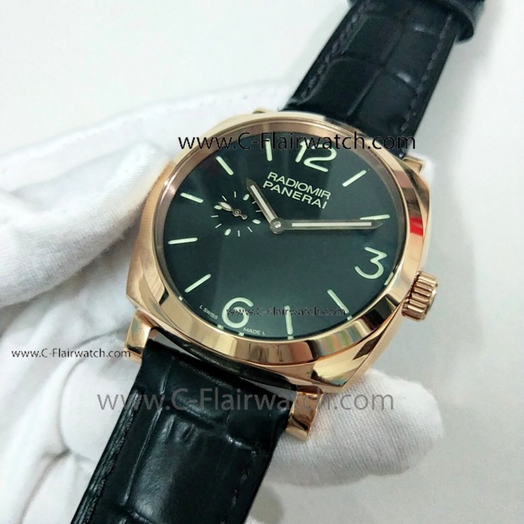 Radiomir Panerai PAM 575 Rose Gold Black Dial Watch 47mm
